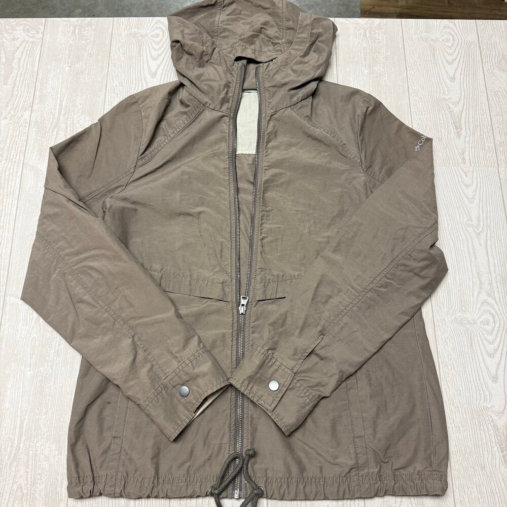 Columbia Women’s M Brown Hooded Lightweight Full Zip Windbreaker Jacket